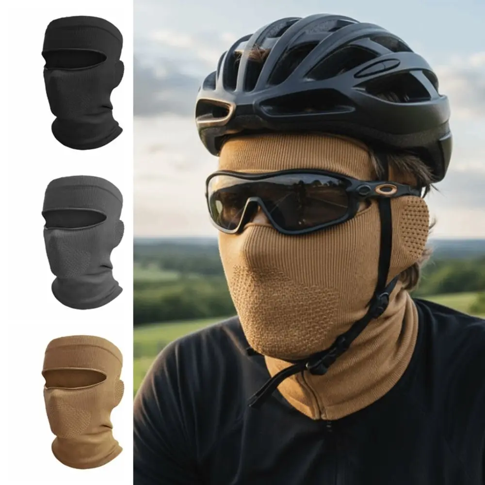 Máscara de montar cálida elástica a prueba de viento protección del cuello cubierta facial cálida superior vacía Color sólido cómoda máscara de cara de ciclista ciclismo - imagen 2