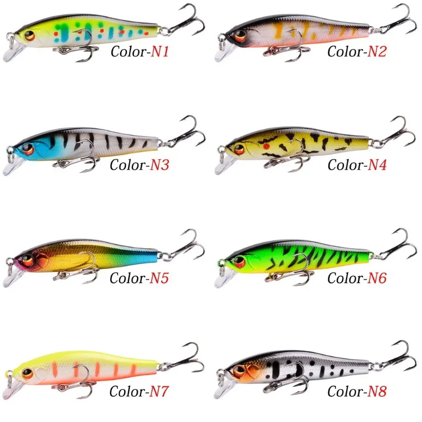 Señuelo de pesca de pececillo que se hunde, Wobbler, aparejos de pesca de lubina, 7cm, 6g, accesorios de pesca, señuelos de agua salada, cebo japonés, 8 Uds. - imagen 3