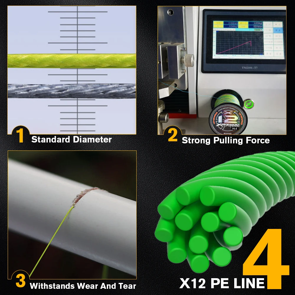 Japón Original Xbraid actualización X12 alta calidad Multicolor multifilamento línea pesca súper fuerte lubina línea de agua salada pesca - imagen 4