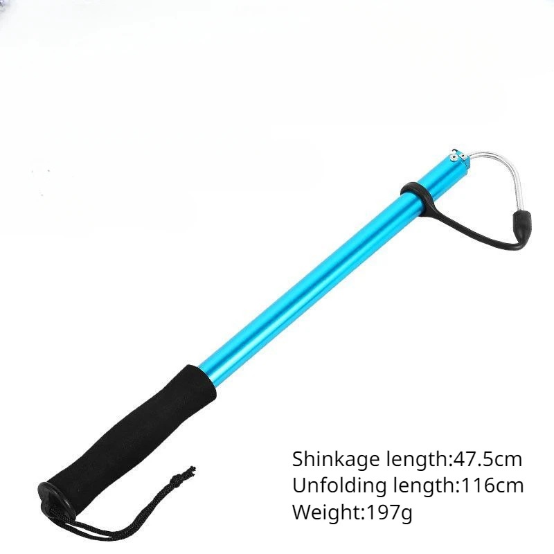 Anzuelos de pesca telescópicos portátiles de aleación de aluminio con mango de goma, perfectos para pesca en mar y barco, duraderos y fáciles de usar - imagen 3