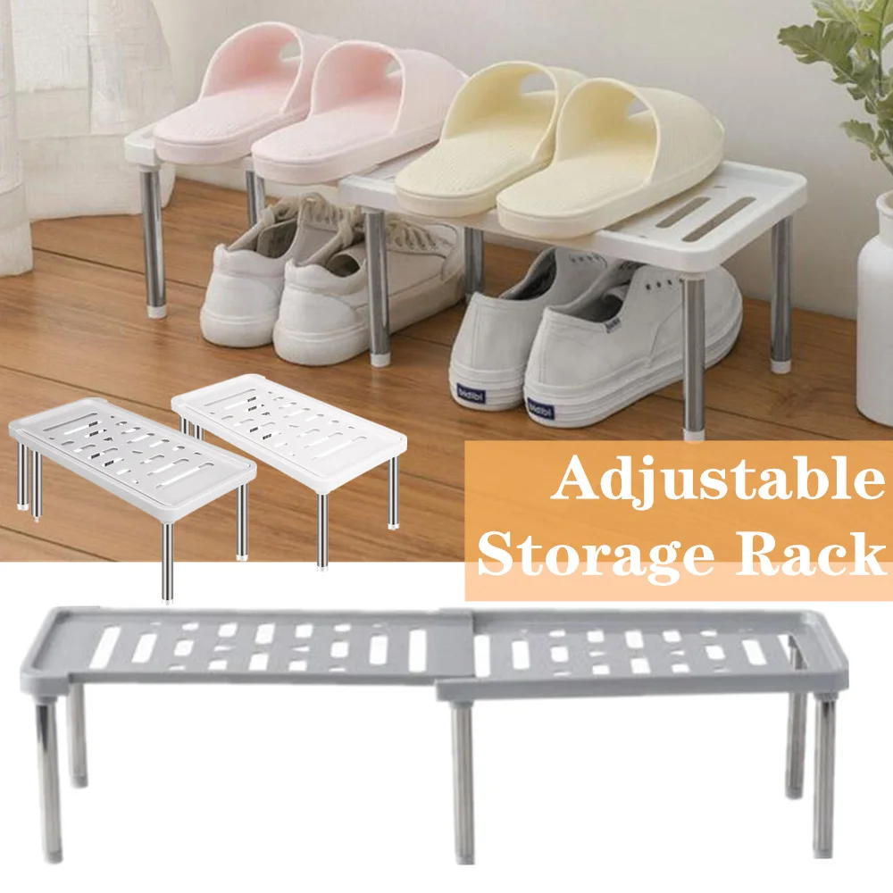 Estante organizador de almacenamiento ajustable, estante de almacenamiento de PP, estante de acabado de artículos diversos de escritorio para el hogar, cocina, baño, botella de especias - imagen 5