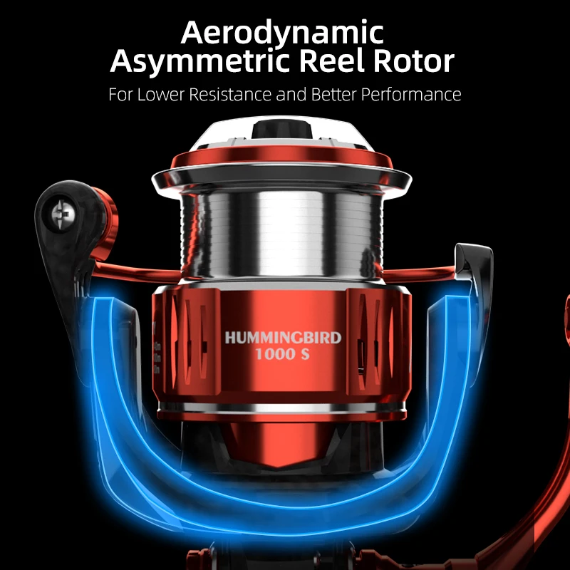 MEREDITH-carrete de pesca con sistema de giro fino, serie HUMMINGBIRD, arrastre máximo de 5KG, + 1RB 8BB, relación de engranaje de 5,2: 1, peso de 162g - imagen 4