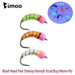 Ninfas Scud con cabeza de latón fluorescente – Cebos para trucha