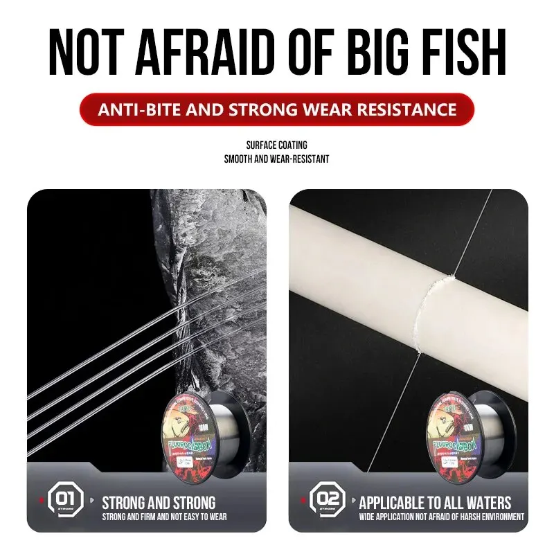 TAIYU-línea de pesca de fluorocarbono estándar de 100M, hilo de pesca con mosca de carpa, materiales japoneses, 3LB-26LB, alambre líder duradero, 0,14mm-0,47mm - imagen 5