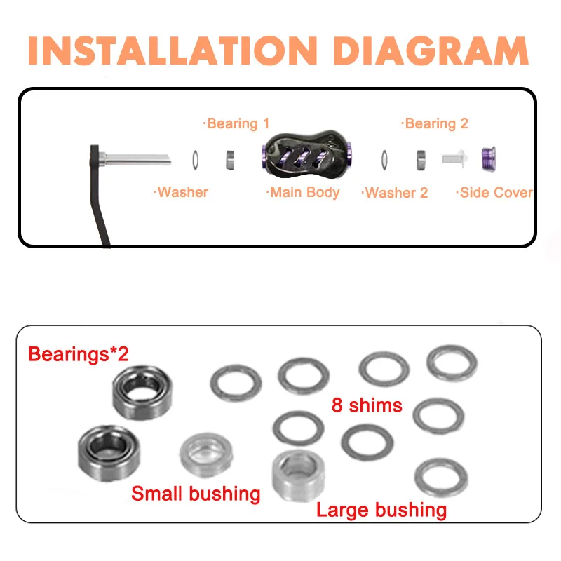 VIKINGAR, 1 Uds., mango de carrete de pesca, perilla de carbono, traje, eje de 4MM, perilla de materiales de carbono, aleación de aluminio, accesorios para peces Diy, nuevo - imagen 3