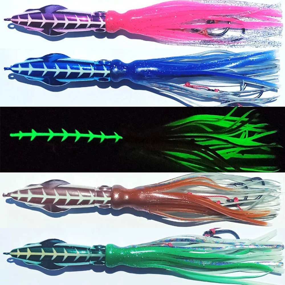 Pesca en agua salada Shore Jigging 60/100/150/200g Mahi Marlin Wahoo plantilla de paso lento señuelo plantillas de calamar de Metal cebo Artificial Vertical - imagen 3