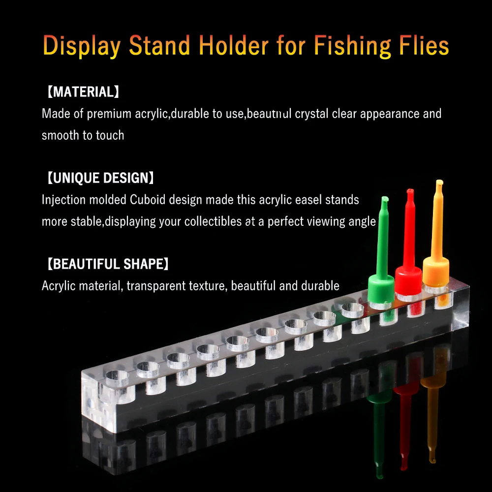 WIFREO-Soporte de exhibición de acrílico transparente, herramienta de pesca con mosca, estante de señuelo de pesca, Clip - imagen 4