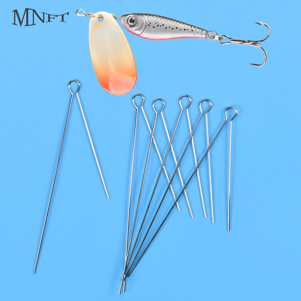 20 piezas/40 unidades de ejes de alambre giratorios en bucle, formas de alambre, accesorios de señuelo de pesca, pesca de ocio de acero inoxidable