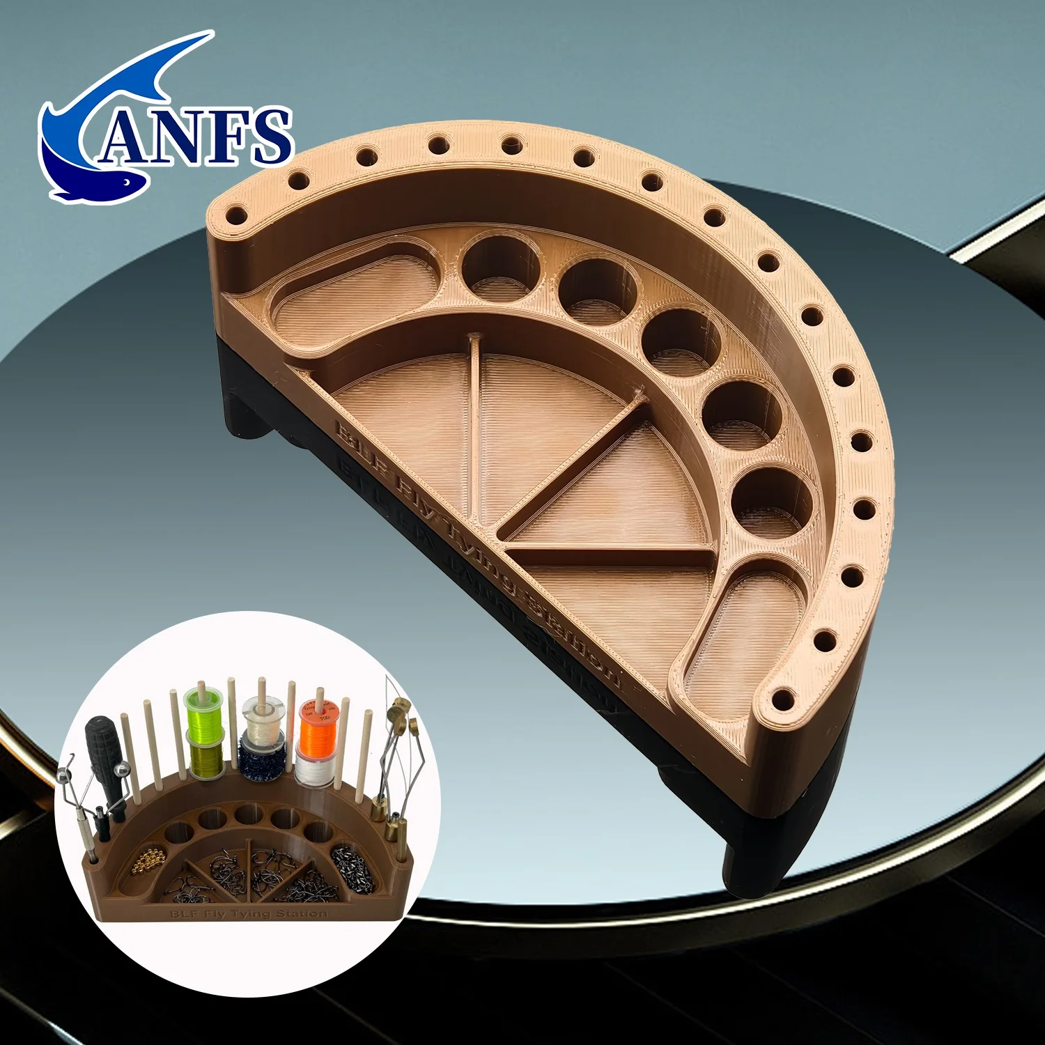 ANFS Premium Fly Tying Caddy Organizer - PETG Fly Tying Station Accesorios de pesca ideales para pescador