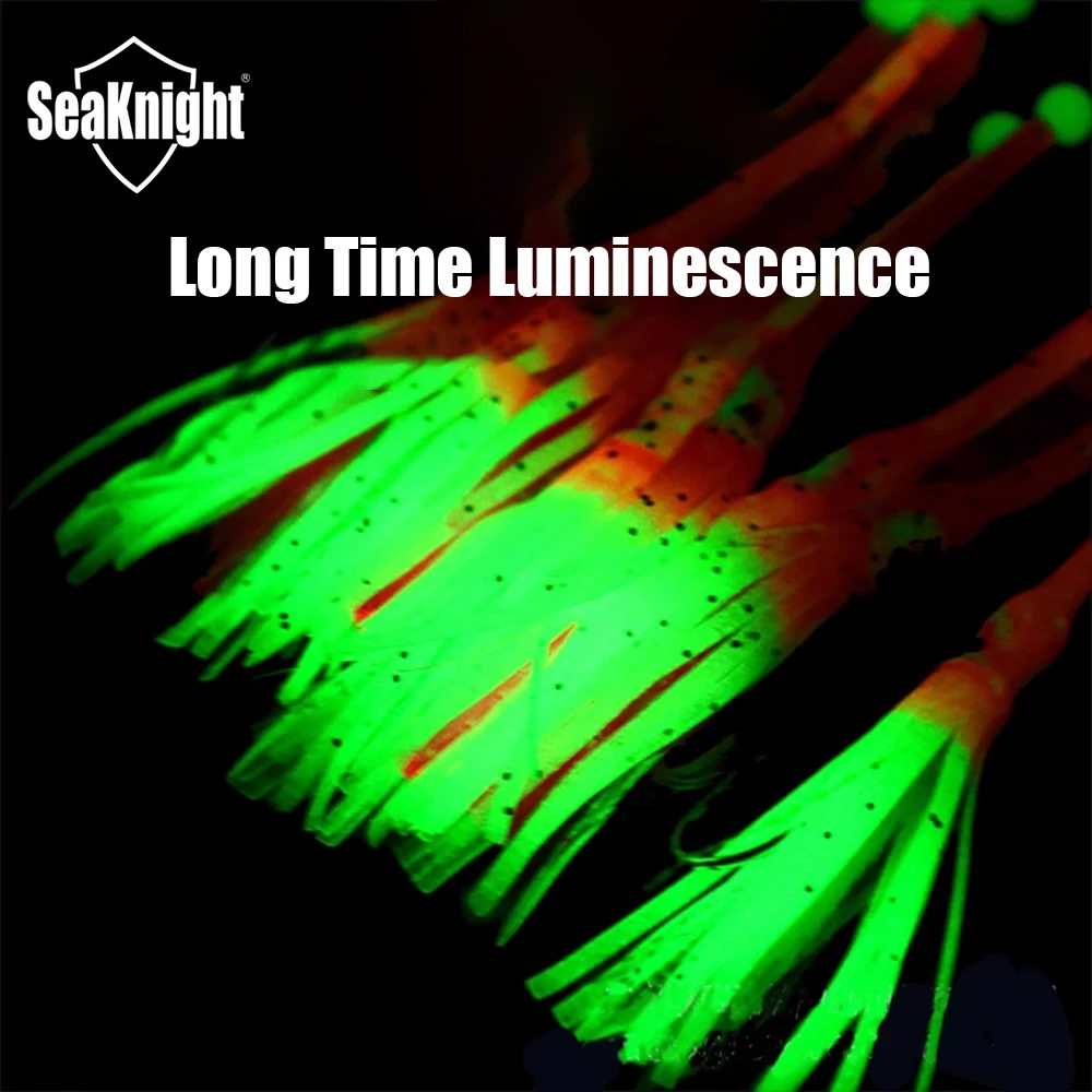Cebo de calamar Seaknight, cebo luminoso, señuelo de cola de pelo, anzuelo de calamar, 2P-1 Juego de Señuelos de Pesca de Mar, cebo brillante para pesca en barco, novedad de 2024 - imagen 4