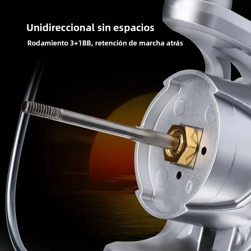 Carrete spinning DEUKIO para agua salada – 5.2:1, arrastre 8kg - imagen 3