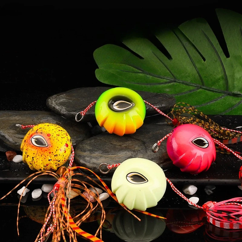 Señuelo de pesca Testar 40g 60g 80g 100g Lumious Kabura Slider Snapper Sea Bream Jig Head Tenya falda gancho Metal Jigging - imagen 5