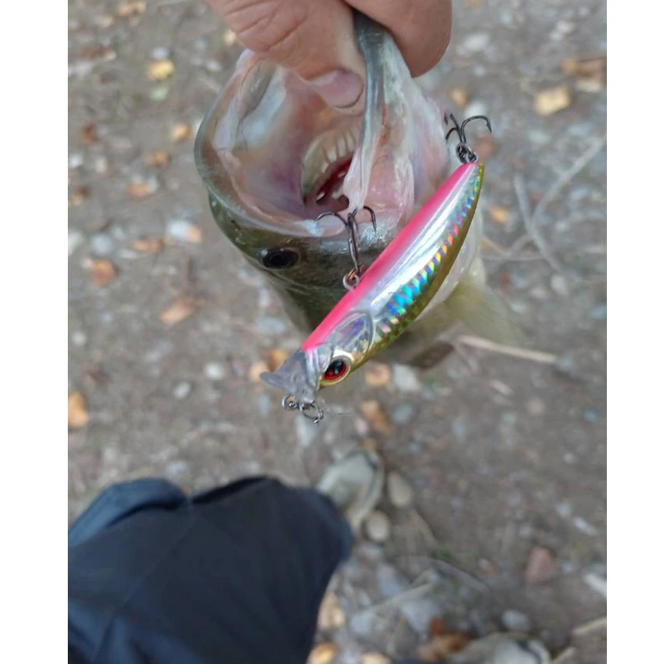 ESFISHING 8cm 10g flotante Topwater manivela Popper cebo duro señuelo de pesca Visitor Minnow unidad de caída de larga distancia 0-0,5 m - imagen 5