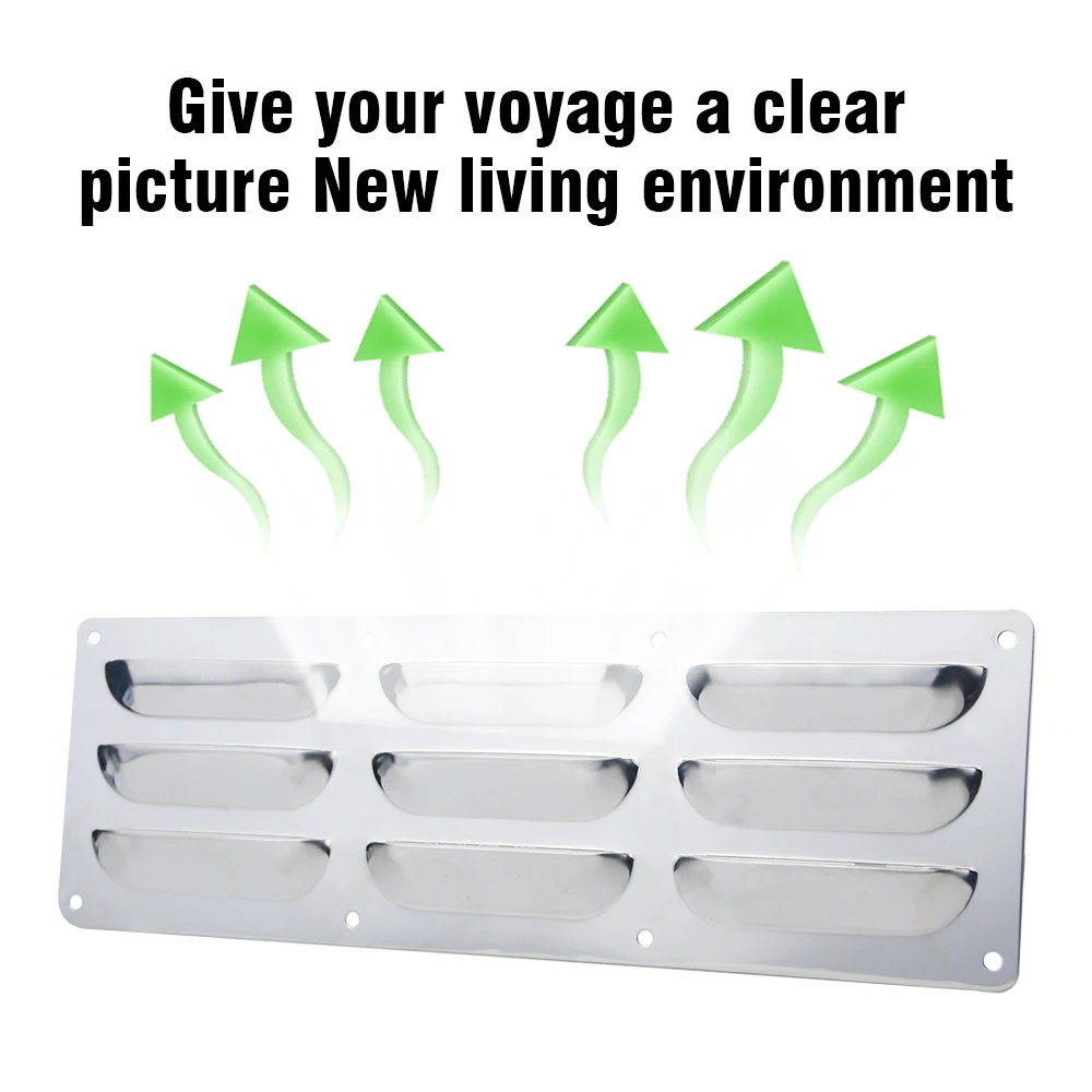 Cubierta de ventilación de acero inoxidable para barco, 266,7x88,9 MM, orificios de ventilación con Louvered marino hechos de S.304 9 - imagen 4