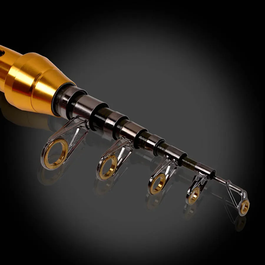 Caña de pescar telescópica 2,1 m 2,7 m 3,0 m 3,6 m cañas giratorias de viaje caña de trucha de fibra de carbono caña giratoria - imagen 2