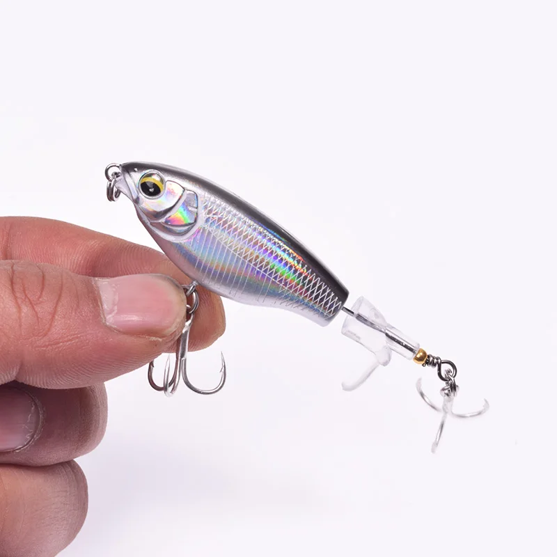 Señuelo de pesca Whopper Plopper, lápiz Topwater, 75mm, 6,5g, cebo duro Artificial, cola giratoria suave, Wobblers, aparejos de pesca, 1 unidad - imagen 2
