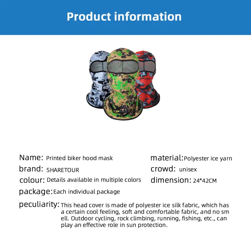 Máscara de protección solar de seda de hielo para deportes al aire libre de verano, máscara a prueba de viento y polvo para bicicleta y motocicleta, capucha para montar - imagen 2
