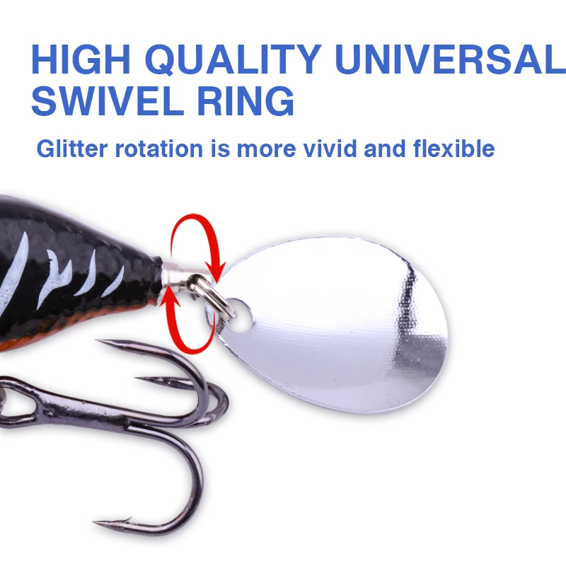 FJORD Spinner 10,5g 14g 21g señuelo de pesca cola de lentejuelas giratoria efecto UV superficie Vib Jig cebos artículo de pesca de agua dulce y salada - imagen 5