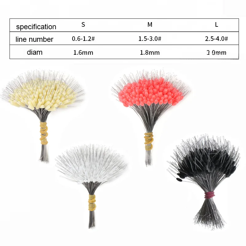 300 Uds. Tapón ovalado de silicona para frijol espacial Bobber profesión flotador de pesca resistencia Anti-hebra línea de pesca equipo de pesca - imagen 4