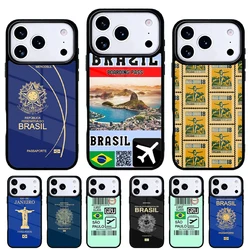 Funda iPhone con diseño pasaporte Brasil para 17 16 15 Pro Max