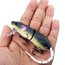 Señuelo de ratón de 15,5 CM, señuelo de pesca de ratón de plástico Artificial, Swimbait, rata, Lucio, lubina, pececillo, flotantes, accesorios de aparejos de pesca
