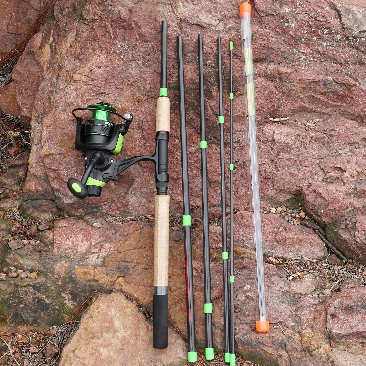 Sougayilang-combo de Pesca de carpa, 3,0 m, L M H, varilla alimentadora eléctrica y carrete giratorio con línea de nailon de 500m gratis, Kit completo de Pesca - imagen 5