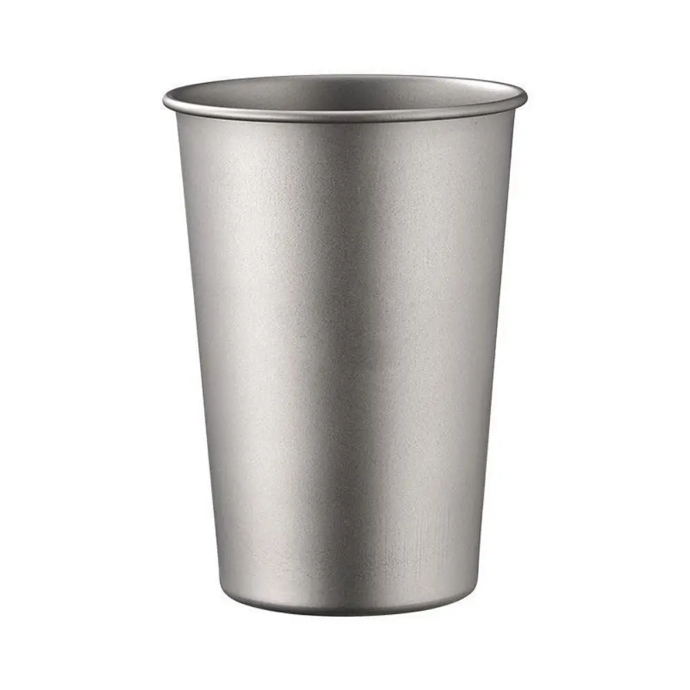 Taza para beber al aire libre de aleación de titanio, taza de cerveza con textura esmerilada plateada duradera, diseño resistente a caídas, tazas para uso en senderismo y acampada, 9x11cm - imagen 4