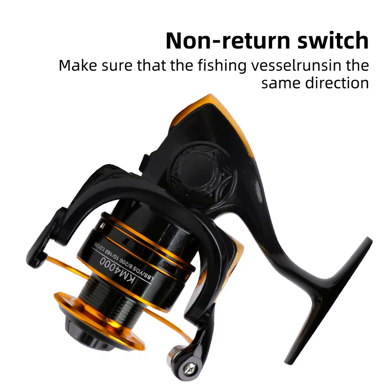 Carrete de pesca serie 500-7000, rueda de gota de agua, accesorios de pesca 5,2: 1, mango de cebo para lubina y carpa, Material de fibra de vidrio - imagen 2