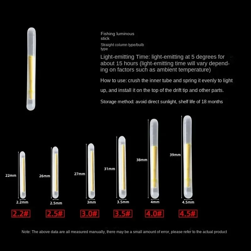 BRAVMACK 50/100 Uds caña fluorescente de pesca al aire libre luciérnaga caña fluorescente caña flotante de pesca ligera caña luminosa oscura - imagen 5