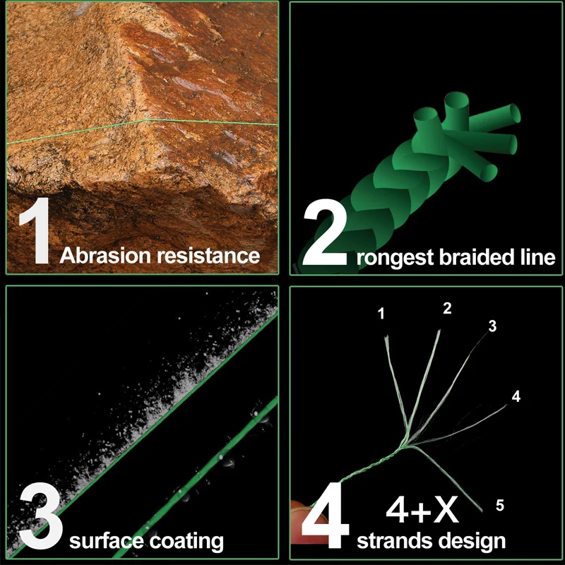 Línea de pesca Sougailang 4X + X 150M 300M línea trenzada de 4 hebras línea multifilamento línea de PE japonesa línea flotante pesca con cable 22-87LB - imagen 5