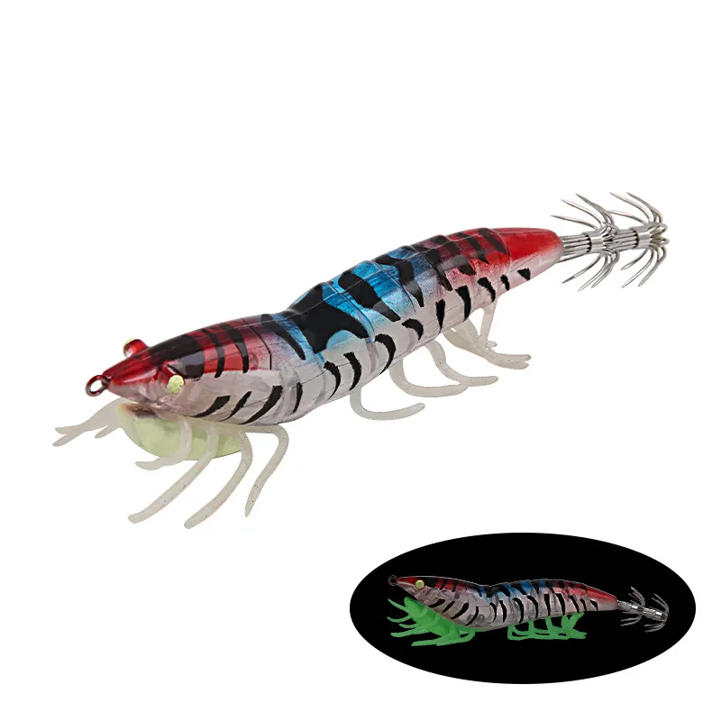 Señuelo de pesca de 20,5g y 9,2 cm, anzuelo de madera para camarones, calamar, pulpo, sepia, Artificial, Jigging, cebo duro - imagen 5