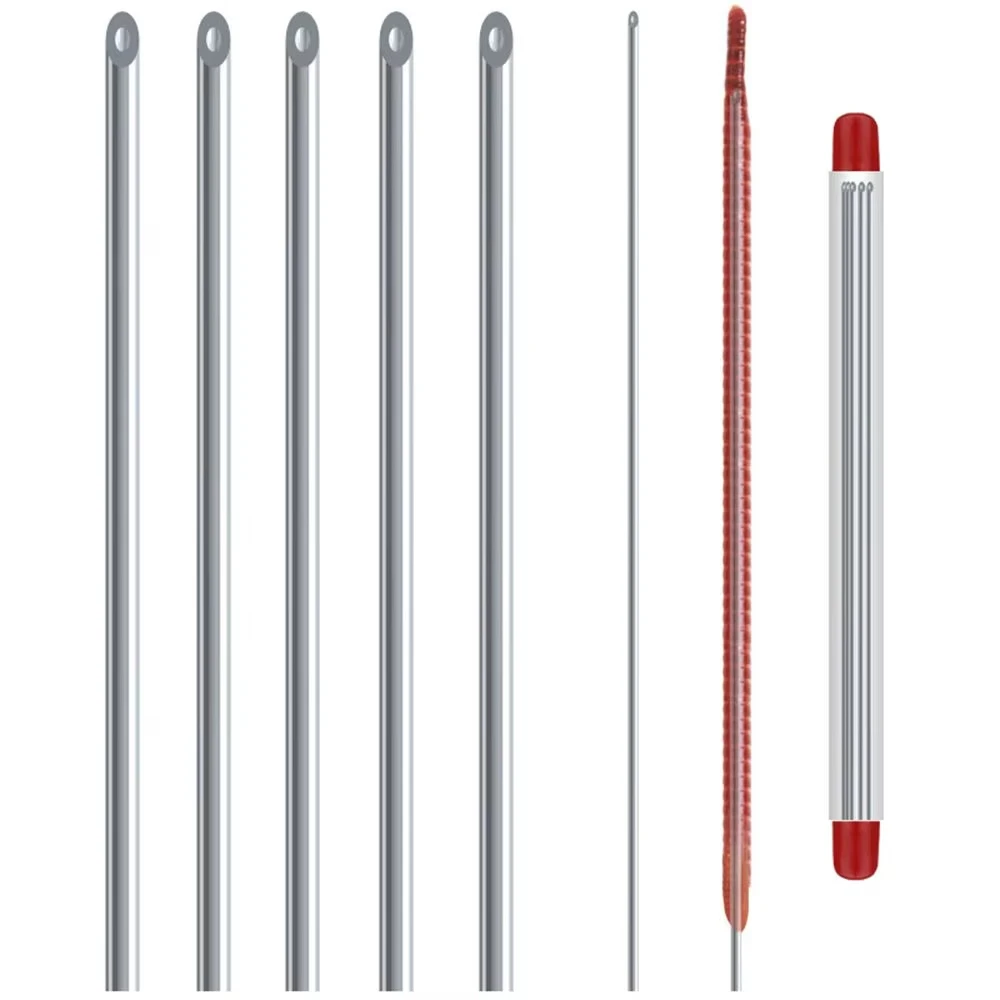 5 paquetes de alfileres de aguja de enganche de lombriz de tierra rápida, herramientas de pesca con aguja de Gas hueca, perforadora de aguja de cebo de gusano, agujas de gancho sin escape - imagen 2