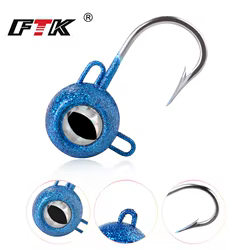 FTK Jig Head Señuelo con Ojos 3D para Lubina y Carpa