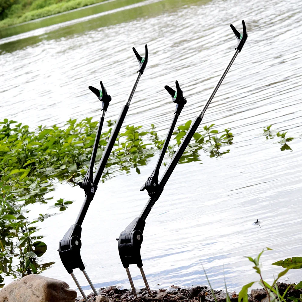 Caña de pescar telescópica de acero inoxidable, alta calidad, soporte ajustable, 1,5/1,7/2,1/2,4 m - imagen 2