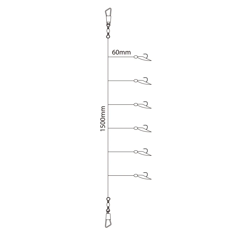 JK-anzuelos luminosos para pesca de carpa, oropel de S-11, Sabiki con cuerda, dorados, aparejos - imagen 5
