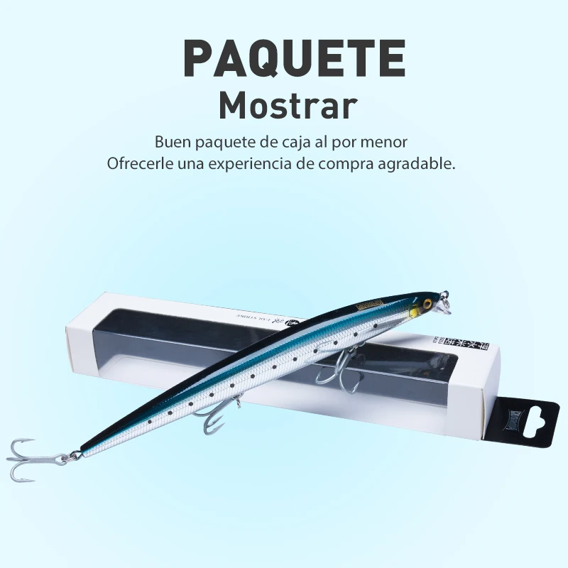 Señuelo de pesca Kingdom Minnow 180mm 29/33g flotante y hundido pesca de curricán de fundición larga SwimBait para pesca de Lucio lubina - imagen 5