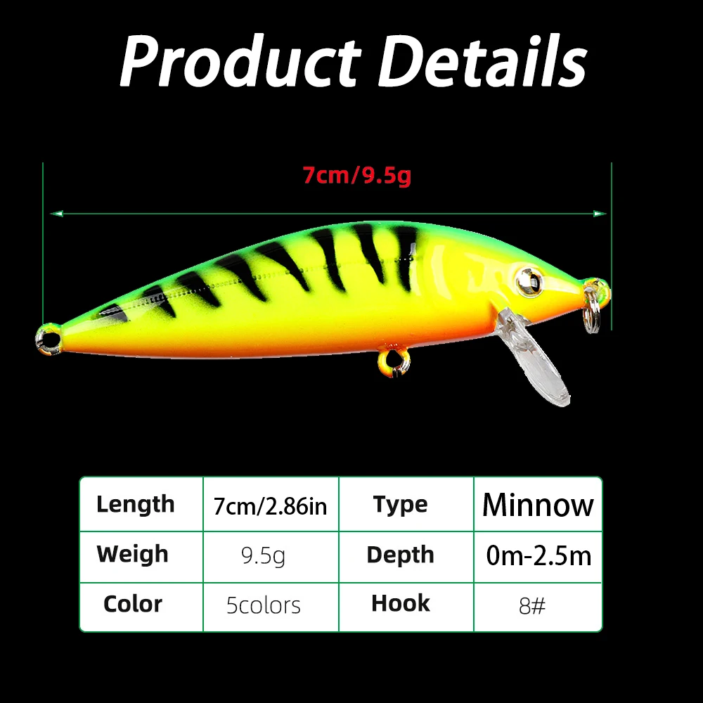 Señuelo de pesca de 5 uds., pececillo que se hunde, pesca en el mar de fundición larga, pesca en agua dulce, lubina, cebo para perca - imagen 2
