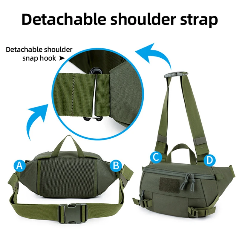 Riñonera de pesca para hombre, mochila deportiva táctica con eslinga para acampar al aire libre, escalada, correr, bolsos cruzados, bolsa grande para aparejo de caza - imagen 3