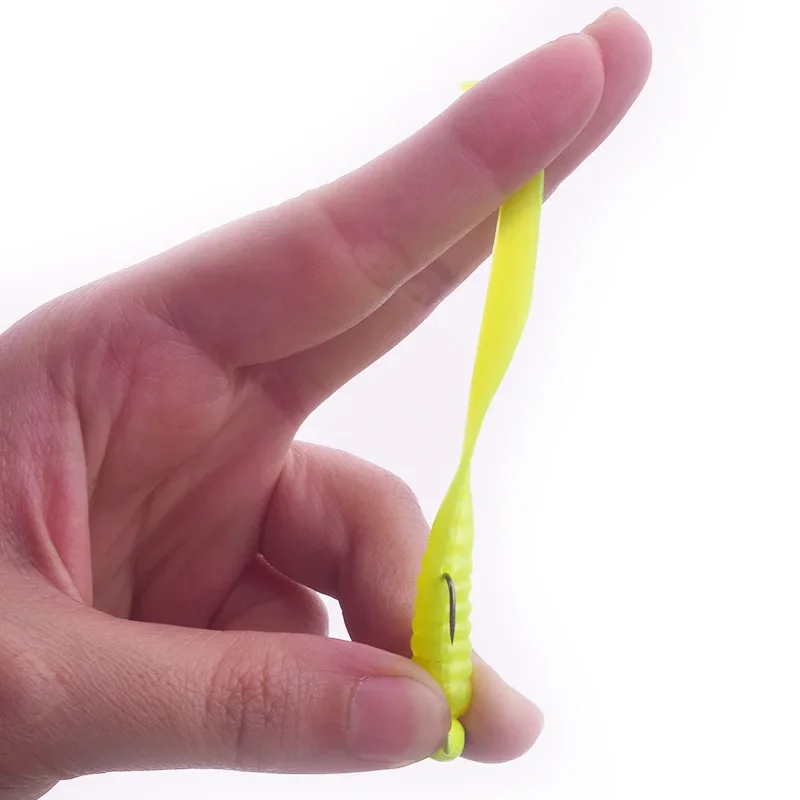 7 Uds Jig Wobblers gusano de silicona cebo suave 5cm 3,2g con anzuelo atractivo para Lucio carpa aparejos de pesca artificiales - imagen 4