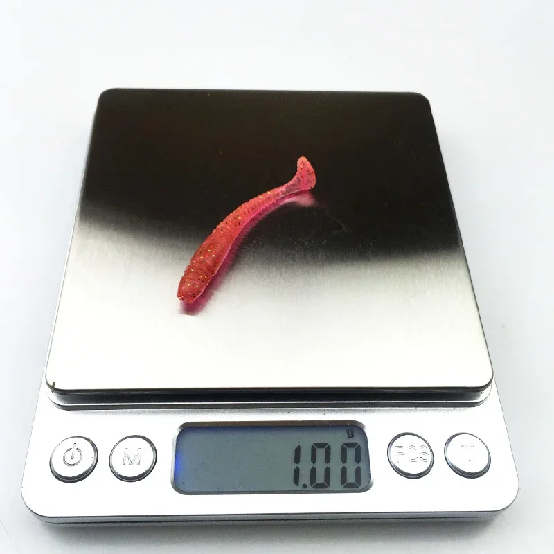16 Uds Jigging Wobblers gusanos cebo suave 5cm 1g olor a pescado aparejos de silicona cebo Artificial cola Swimbaits Bass carpa Pesca