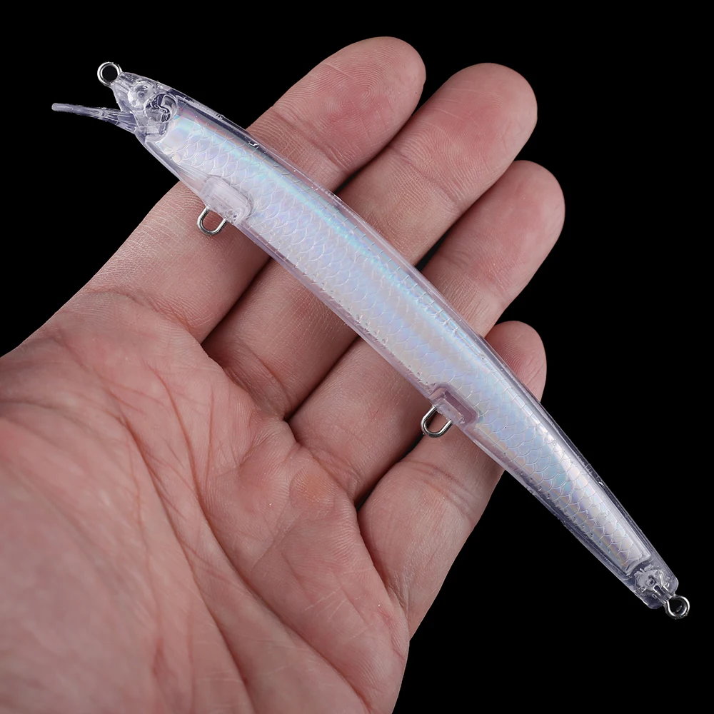 Chan'sHuang 20 piezas cebo en blanco sin pintar 13,5 cm 13g sonajero láser Minnow DIY modelo de señuelo de pesca Artificial hecho a mano - imagen 4