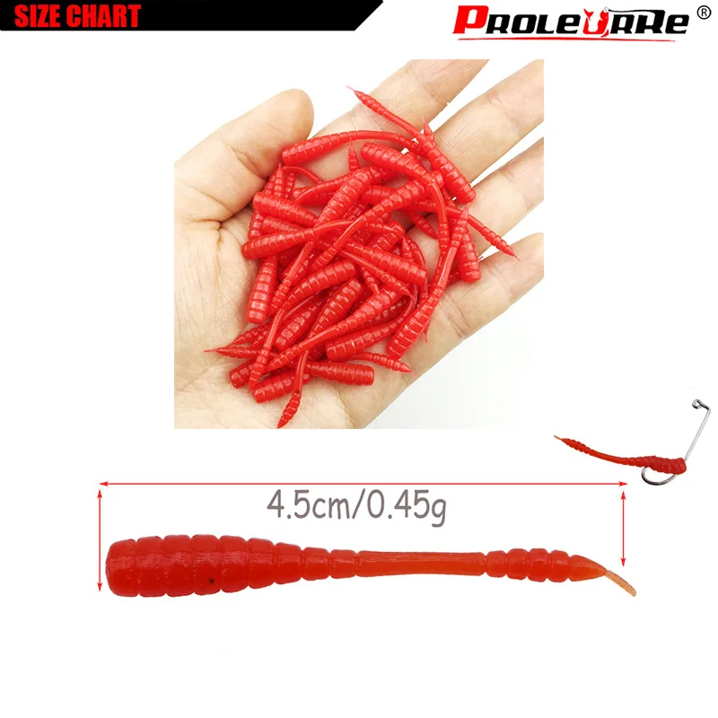 50 unids/lote 4,5 cm Ajing señuelo de pesca suave Mini cebo de plástico Tpr Rockfishing Stream río mar depredadores más pequeños aparejos de tiro de gota - imagen 3