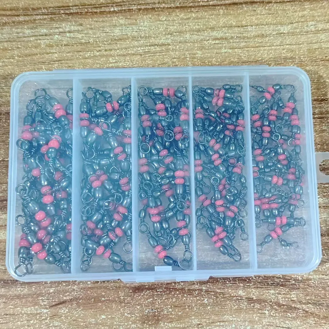 100 unids/caja 3 conector de pesca de tres vías giratorios en forma de T barril giratorio anillo a presión línea cruzada anzuelo señuelo aparejos de pesca - imagen 5