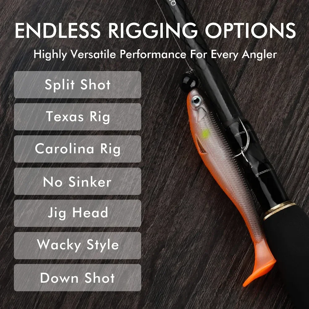 Cebo de pesca de cola en T, cebo suave sin gancho, diseño pintado a mano, Luya biónico, señuelo de pesca de carpa, 9cm, 6,5g, 12 piezas - imagen 4