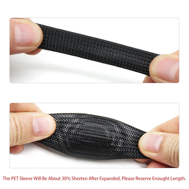 Funda protectora para Cable trenzado PET, negro/azul, 2/4/6/8/10/12/14/16/20/25/30mm, línea aislante expandible de alta densidad, 1-10M - imagen 3