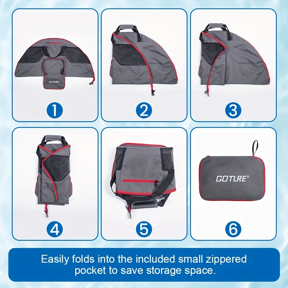 Goture Bolsa de pesca organizadora transpirable plegable Oxford - imagen 3