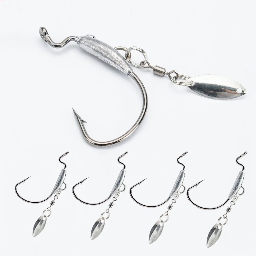 Anzuelo de pesca 2G 2,5G 3G anzuelos de pesca Jig Head 10 unids/lote con pasador de bloqueo giratorio para cebo de pesca suave de anzuelos de acero al carbono