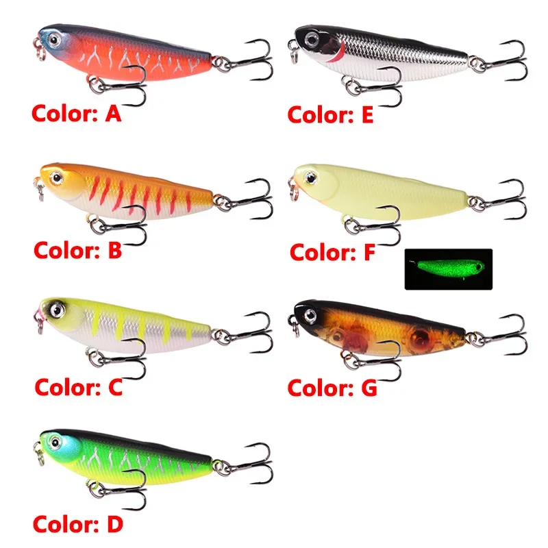 Señuelo de pesca con lápiz Topwater, 5,5 cm, 5g, Mini Wobblers, aparejos de pesca, cebo Artificial de plástico plateado brillante para Lucio, lubina, Crankbait, 1 ud. - imagen 5