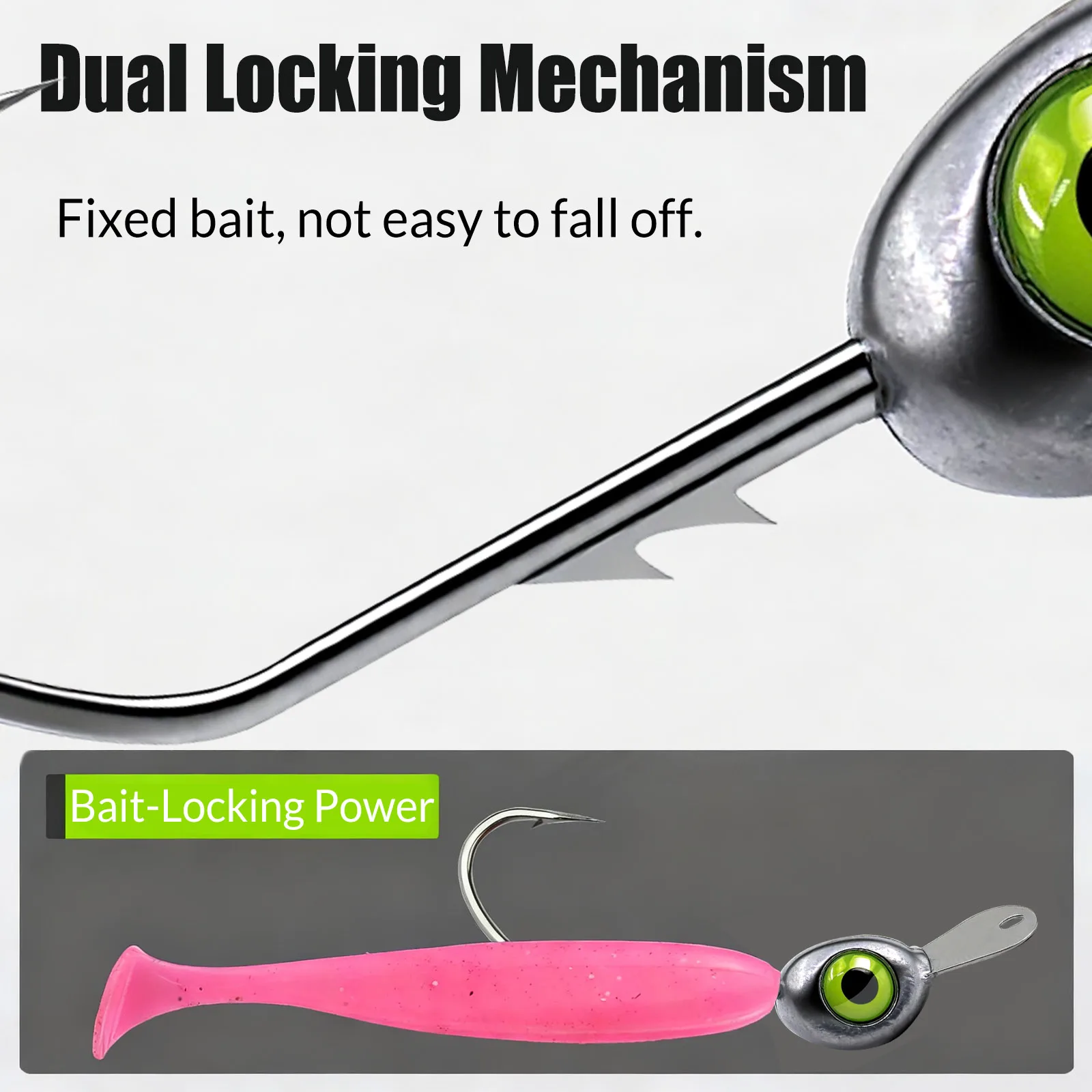 Anzuelo con cabeza tibetana de 9KM con placa de lengüeta frontal, anzuelo con cabeza de anzuelo de pesca de 3,5-10g para pesca sin malezas en agua salada, 10 Uds. - imagen 3