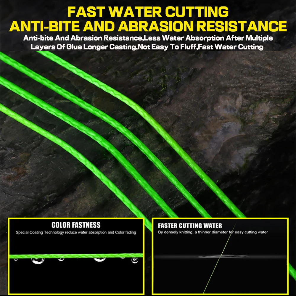 Sedal trenzado de 12 hebras para pesca de carpa, 11,3 KG-54,5 KG, para pesca de juego grande, de agua dulce, 500M, 1000M, PE, alambre multifilamento superfuerte - imagen 5